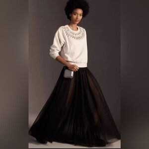 NWOT Anthropologie Maeve Embellished Collar Pullover